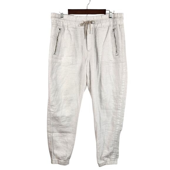 Athleta Women’s Linen Jogger Animal Print Beige SZ 14 - Picture 3 of 16